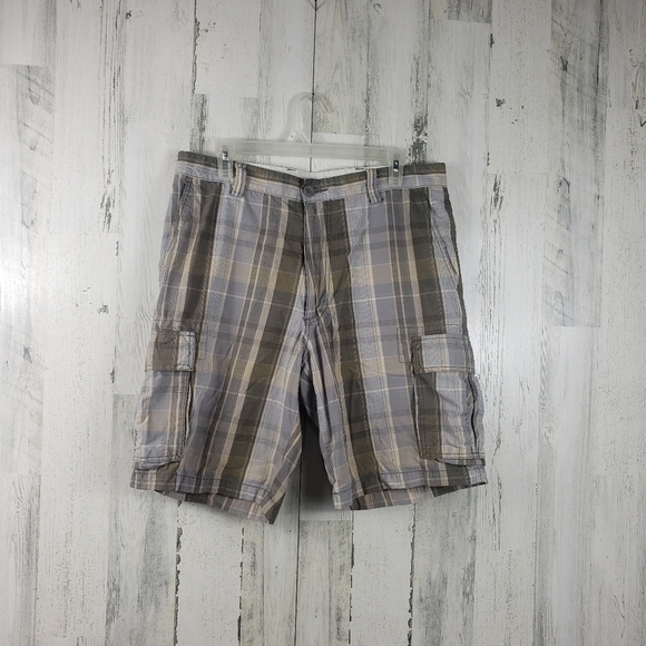 3/$15 mens dockers plaid cargo short size 34 - Picture 1 of 10